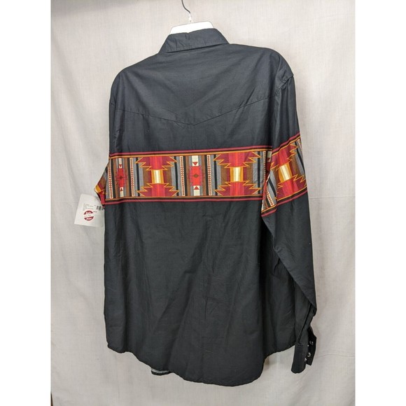 ROPER VINTAGE WEAR THE WEST MEN’S AZTEC PRINT /BLACK SHIRT SIZE LARGE - Picture 6 of 8